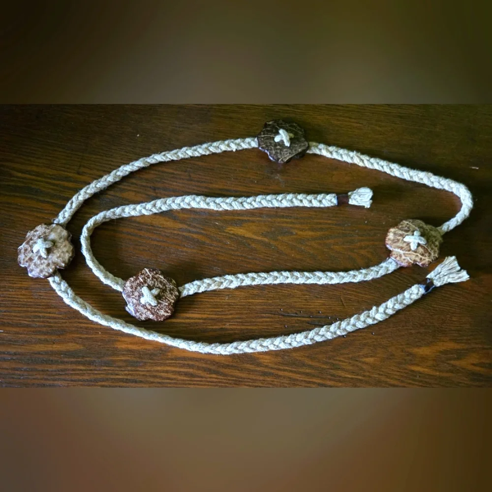 Floral Shell Braided Belt 60